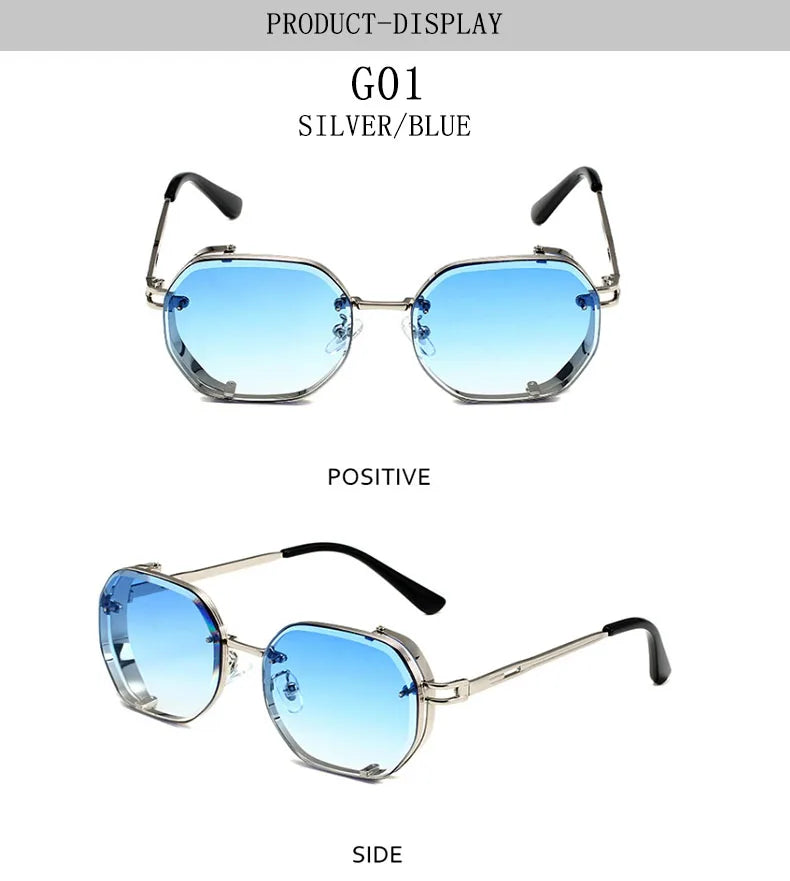 Punk Sunglasses For Men Vintage Steampunk Sunglasses Women Trendy Luxe Square Fashion Glasses Dropshipping Gafas De Sol Hombre