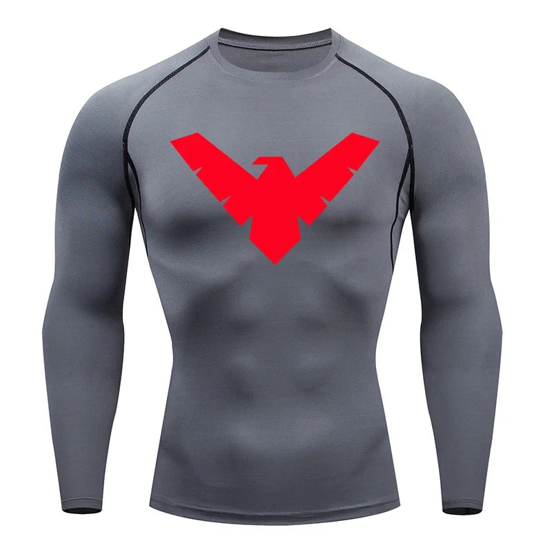 Summer Short Sleeve Compression Shirt Men Sports Top Running T Shirt Quick Dry Gym Workout Clothing Sun Protection Long Sleeve
