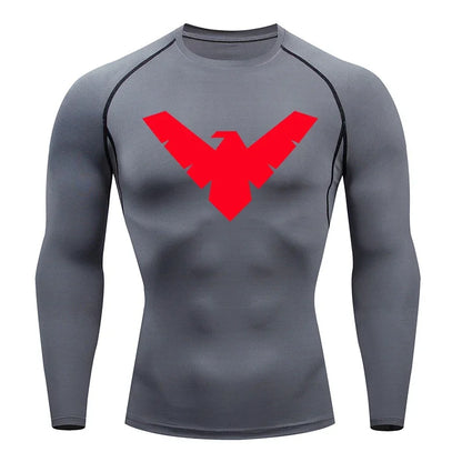Summer Short Sleeve Compression Shirt Men Sports Top Running T Shirt Quick Dry Gym Workout Clothing Sun Protection Long Sleeve