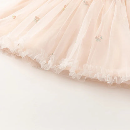 Girl's Princess Dress 2025 New Summer Children's Baby Pink Mesh Wallet Fashion Cute Sweet Charm Party DB2240416