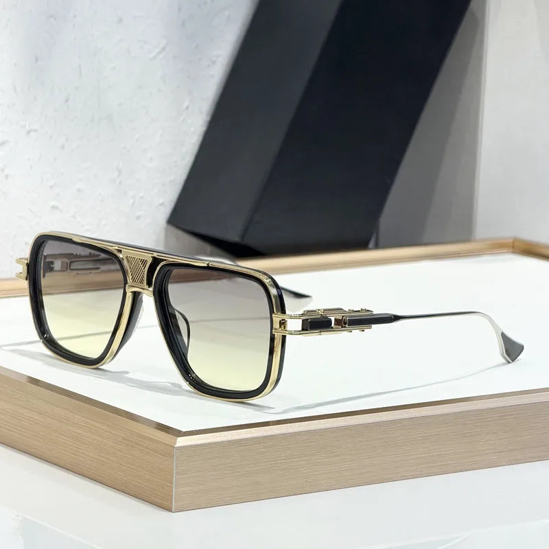 460 Square Alloy High Quality Sunglasses GRAND-DECADE TWO for Men Women Luxury Fashion Brand Design UV400 Eyeglasses with Case