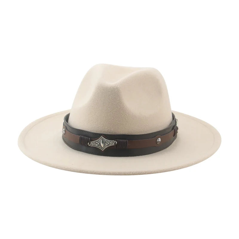 Hat Fedora Hats for Women Hats for Men Cowboy Hat Caps Big Size 62cm Western Cowboy Belt Cow Bands Fedoras Chapeau Feutre Homme