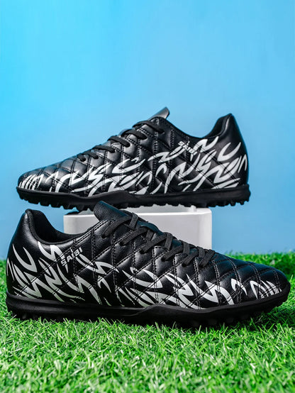 Wear Resistant TF Turf Soccer Boots PU Elastic Fabric Upper Rubber Stable Grip Sole Youth Boys Girls Football Shoes