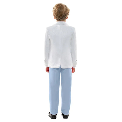 Hot Sale Boys Wedding Suit Set 4 Piece Formal Tuxedo Jacket Vest Pants Bow Tie Slim Fit Kids Suits for Boys 3-14Y Fashion Suit