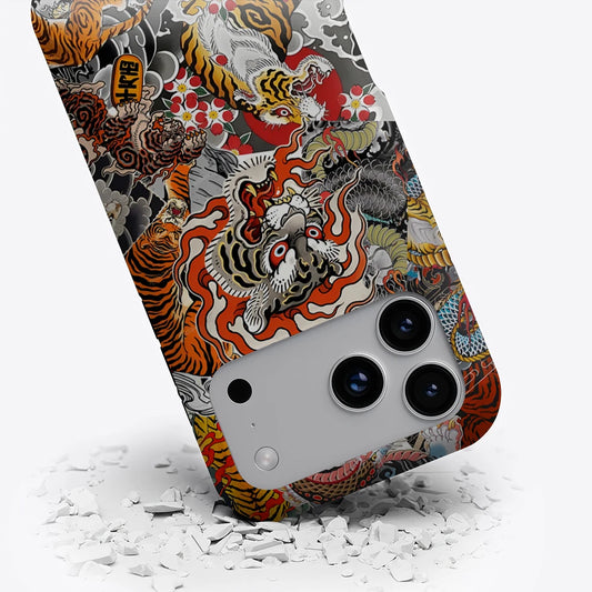 Japanese Tiger & Dragon Collage for Magnetic Phone Case for IPhone 17 16 15 14 13 Pro Max Plus Single Double-layer Tough Case