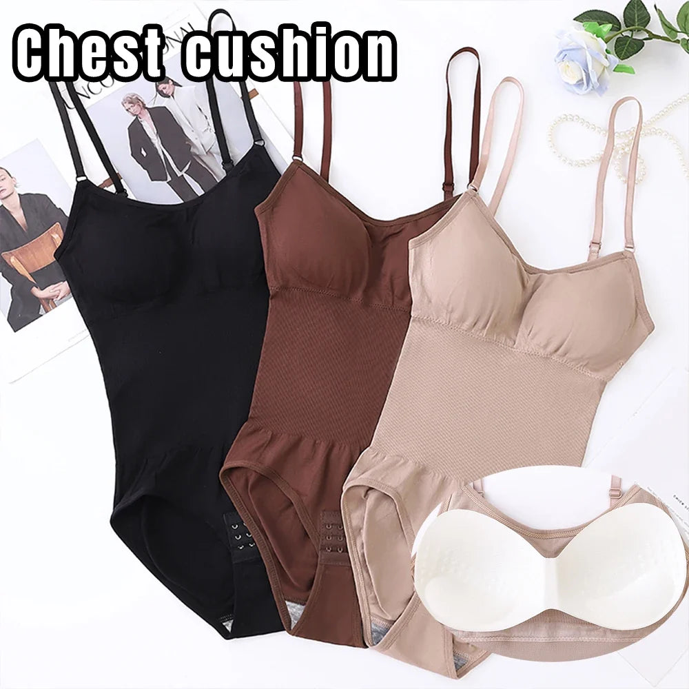 Shapewear Bodysuit for Tummy Control Women Hooks Crotch Body Shaper Stree Jumpsuit with Bras Abdomen Control