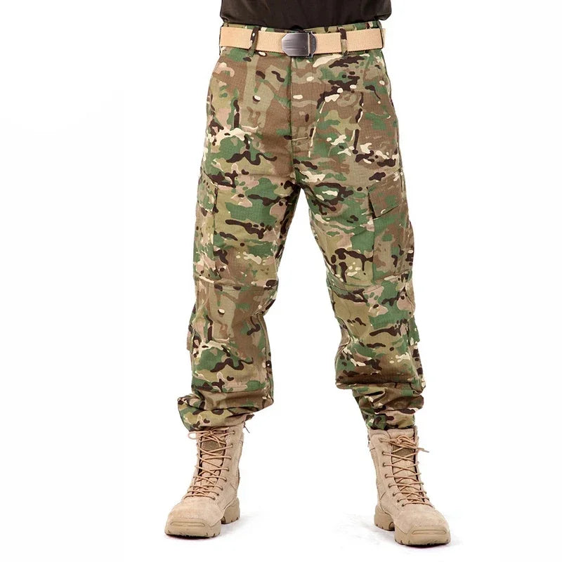 Men's Camouflage Tactical Pants Multi-Pockets Hunting Digital Camo Training  Cargo Pants New Spring  Long Trousers for Men