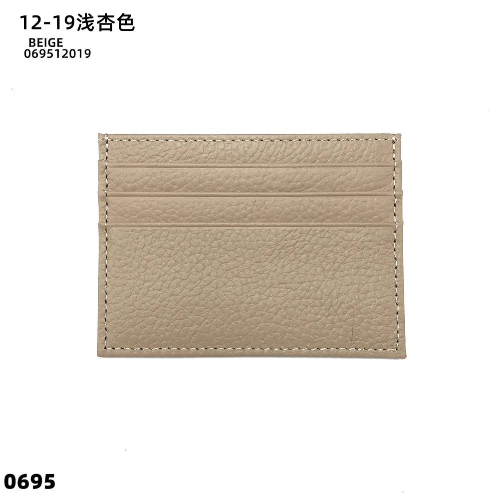 Porte-cartes en cuir de vachette avec logo personnalisé pour femme et homme, sac à cartes fin en cuir véritable, gravure du nom, portefeuille de luxe décontracté