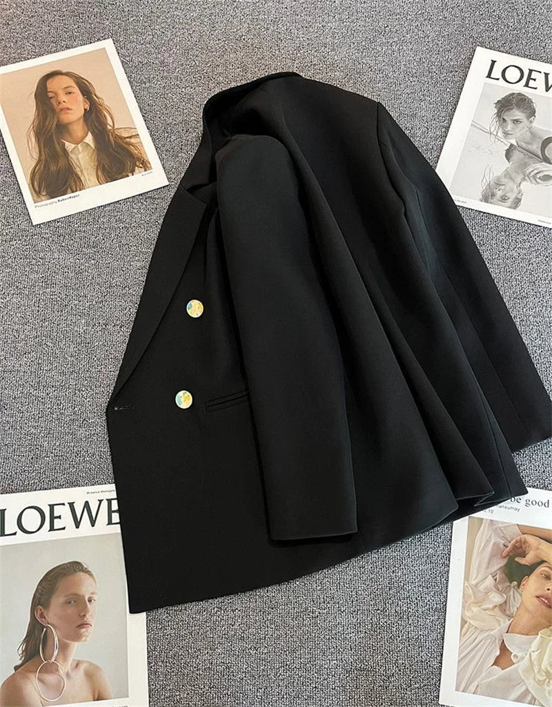 Spring Autumn High Quality Long Sleeve Female Blazer Double Button Jacket Ladies Business Work Wear Formal Coat Women Outerwea