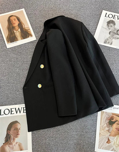 Spring Autumn High Quality Long Sleeve Female Blazer Double Button Jacket Ladies Business Work Wear Formal Coat Women Outerwea