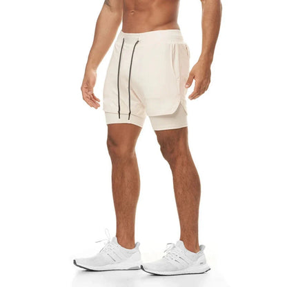 Plus 5XL Men's Fitness Shorts 2 IN 1 Jogger Streetwear Shorts Gym Bodybuilding Breathable Quick Dry Running Shorts Huge Size