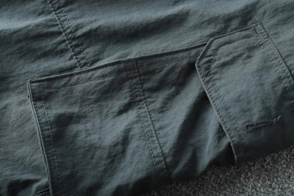 Men's Summer Cargo Pants Quick Dry Double Used Pants Elastic Waist Detachable Feet Loose Straight Waterproof Long Trousers