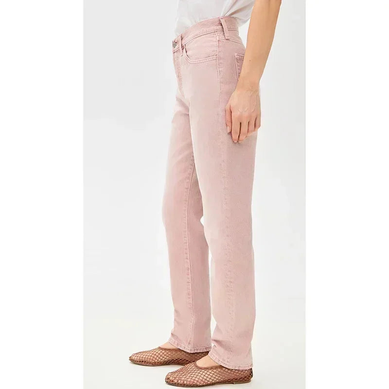 Female Retro Casual Baggy Straight Leg Jeans Women Stretch Classic Gray Denim Pants Lady Solid Cheap Fashion Trousers