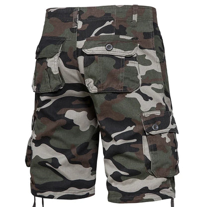 Men's Camo Shorts Summer Casual Half Pants Camouflage Outdoor Sports Short Pants Side Pocket Cotton Breathable Shorts