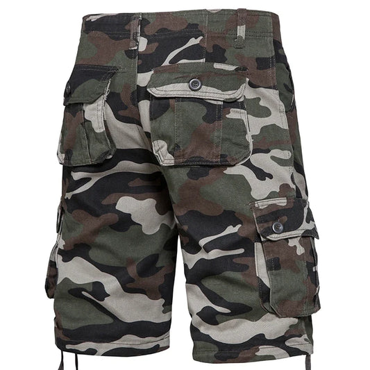 Men's Camo Shorts Summer Casual Half Pants Camouflage Outdoor Sports Short Pants Side Pocket Cotton Breathable Shorts