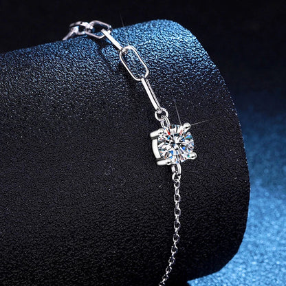 Dainty Full 2/2.5/3mm D Color Moissanite Diamond Link Bracelet for Woman 925 Silver Plated 18k Adjustable Chain Bracelets