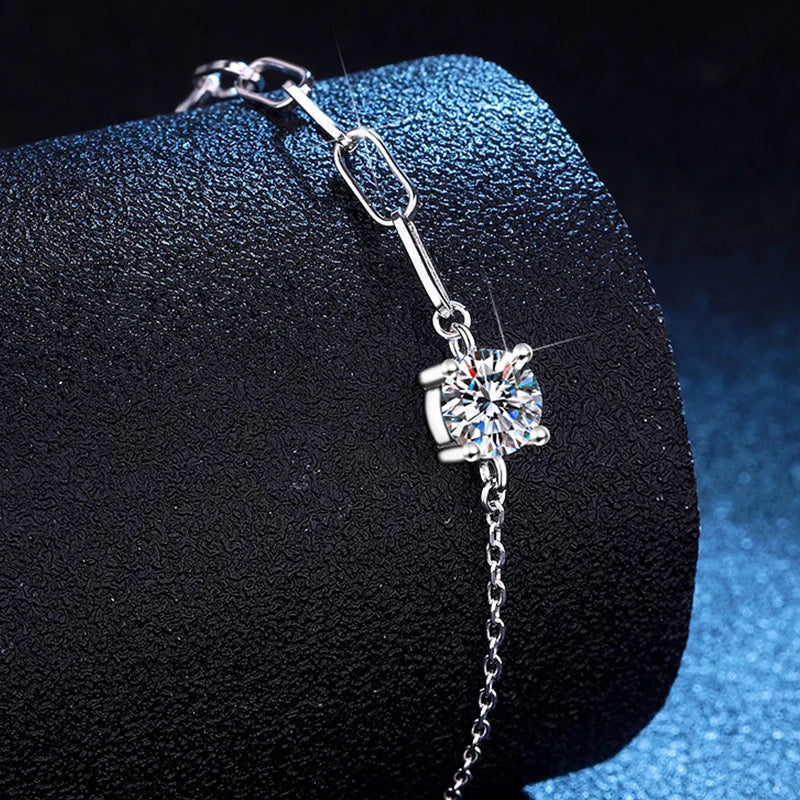 Micro Full 2/2.5/3mm D Color Moissanite Diamond Tennis Bracelet for Woman 925 Silver Plated 18k Adjustable Link Bracelets