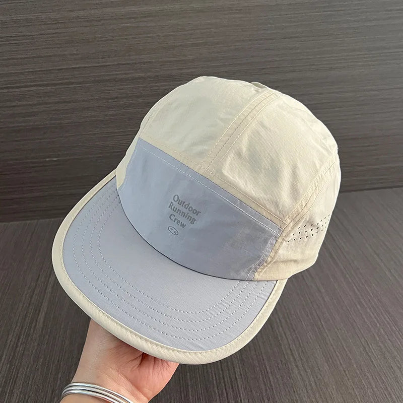 Summer Quick-drying Flat-brim Baseball Caps for Men and Women Letter Printing Color Matching Baseball Caps Outdoor Sunscreen