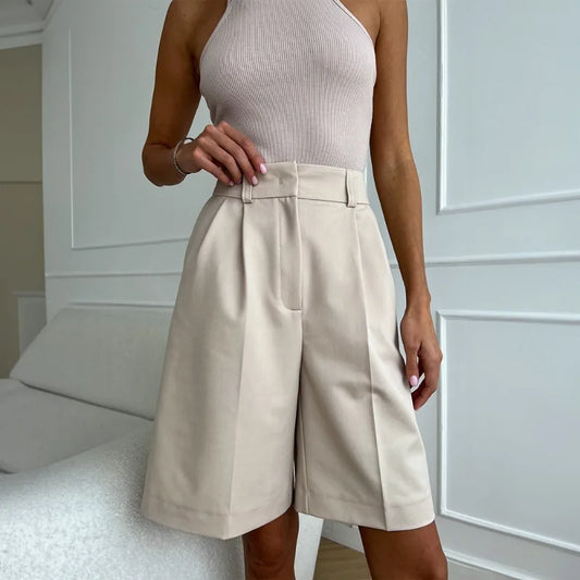 Straight-leg Pants 2026 Summer Shorts Temperament Casual Versatile Loose and Thin Five-point Suit Shorts