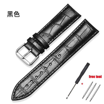 Genuine Calfskin Strap Slub Pattern Watch Accessories 10/12/13/14/15/16/17/18/19/20/21/22/24mm Universal Watchband/
