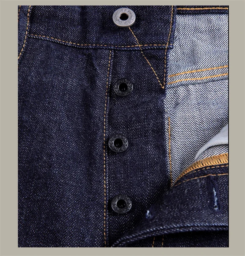 Denim Jeans Loose Fit Straight Leg Pants Amekaji DN-0006
