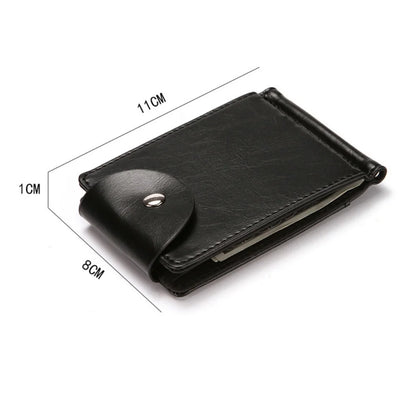 1 Men's Fashionable Wallet, Creative Card Holder, Men's Work Id Flip Cover with Clasp, Dollar Bill Clip