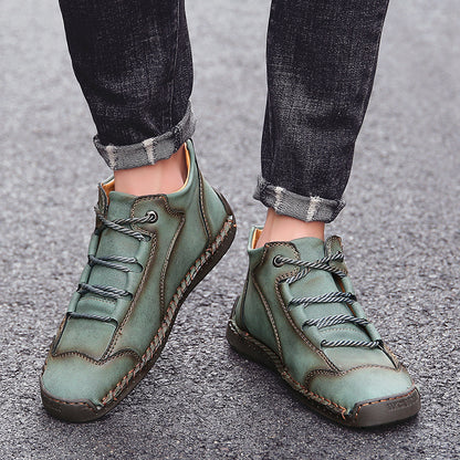 Fashion Men Ankle Boots Handmade Mens Boots Lightweight Mens Designer Boots Outdoor Sneakers Leather Work Boots Plus Size 38-48