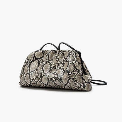 2026 Ruched Serpentine Dumpling Bags Women Pouch Handbag Cloud Clutch Snake Pattern Shoulder Crossbody Bag Luxury Designer Bag