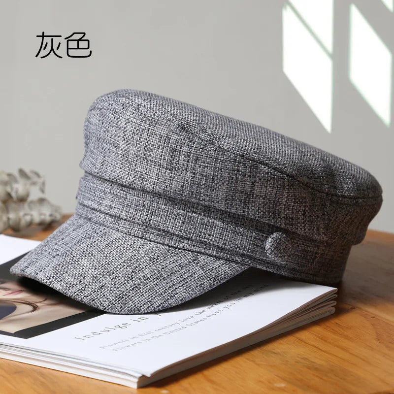 Octagonal Hats Women Beret Girls Octagonal Flat Cap Cotton Navy Hats for Women Stylish Artist Painter Newsboy Hats Army Cap