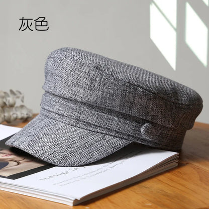Octagonal Hats Women Beret Girls Octagonal Flat Cap Cotton Navy Hats for Women Stylish Artist Painter Newsboy Hats Army Cap