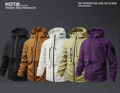 Men's Waterproof Running Jacket Caramel Women Windproof Windbreaker Hiking Camping Cycling Trekking Jogging Jackets