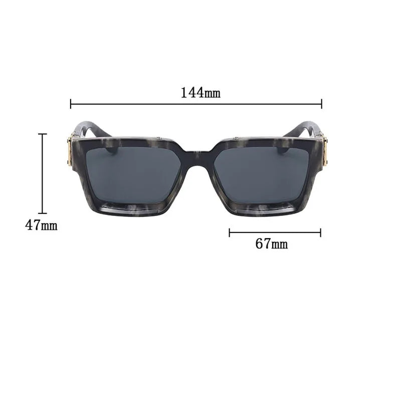 Retro Millionaire Sunglasses For Men Luxury New Square Sunglasses Women Trendy Vintage Luxe Fashion Glasses Gafas De Sol Hombre