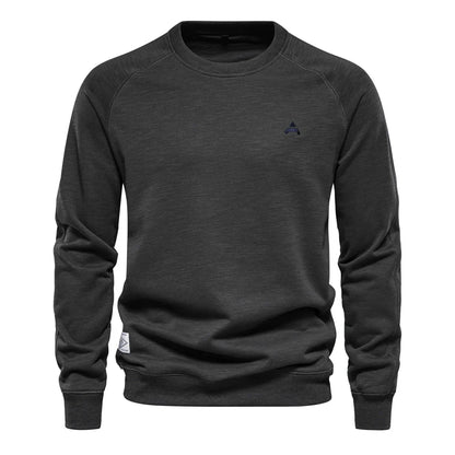 2024 New Spring Cotton Blend Sweatshirt for Men Casual Sport Design Round Neck Pullover Men