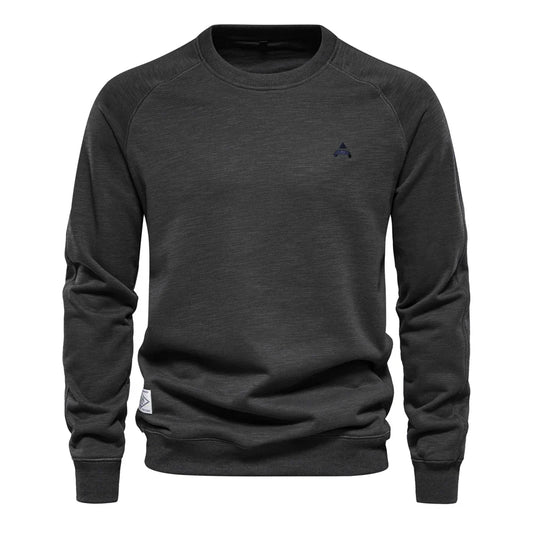 2024 New Spring Cotton Blend Sweatshirt for Men Casual Sport Design Round Neck Pullover Men