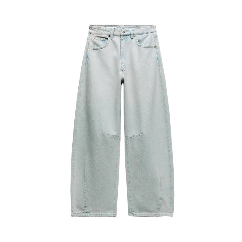 Spring Summer New American Boyfriend Sle Retro Versatile mid Waist Balloon Loose Jeans High Waist Zipper Long Pants Cool Fe...