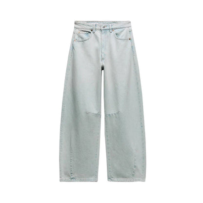 Spring Summer New American Boyfriend Sle Retro Versatile mid Waist Balloon Loose Jeans High Waist Zipper Long Pants Cool Fe...