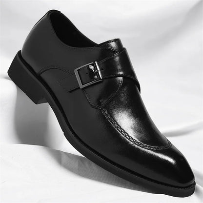 Buckle Designer Big Size Dress Shoes for Men Spring Autumn Solid Color Cow Leather Shoes Male Fashion Business Casual Shoe Man