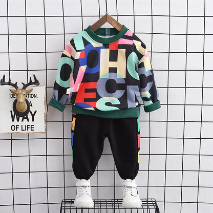 New Spring Autumn Baby Girl Clothes Kids Boys Clothing Children Casual T-Shirt Pants 2Pcs/Sets Toddler Costume Infant Tracksuits