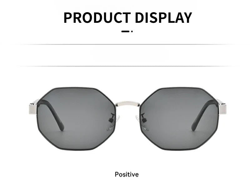 New Fashion Polygon Metal Frame Sunglasses  Women Sunglasses Men Luxury Brand Design Sun Glasses Women Mirror Gafas De Sol UV400