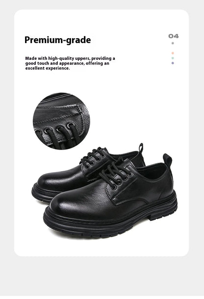 2025 New British-style black casual leather shoes for men's business formal wear large-sized work shoes trendy size 48