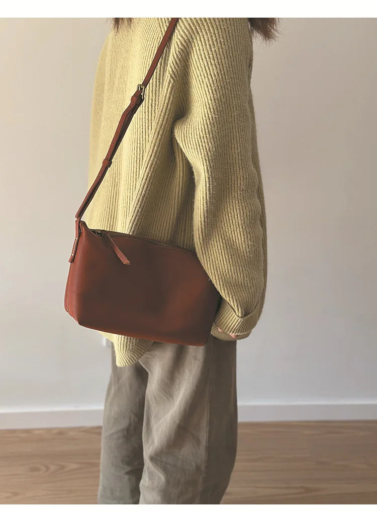 2026 New Genuine Leather Versatile Women's Small Bag Soft Cowhide Lightweight Shoulder Crossbody Bags
