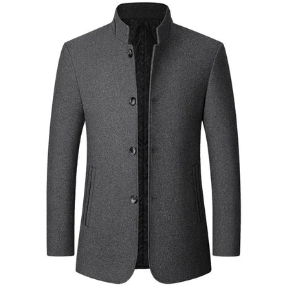 New Spring Men Cashmere Blazers Suits Jackets Stand-up Collar Business Casual Suits Coats Male Slim Fit Blazers Jackets Coats 4X