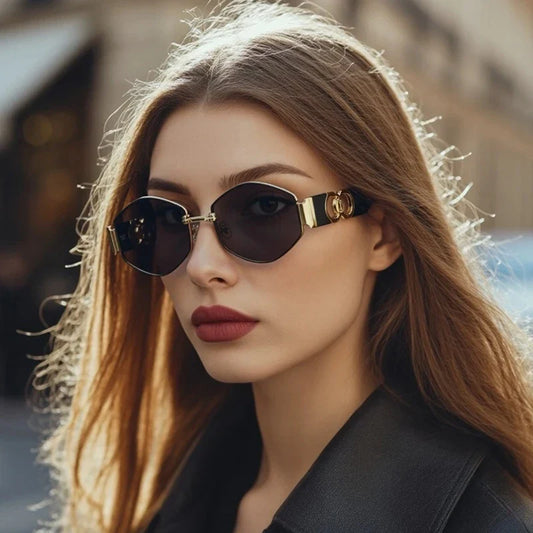 Luxury Fashion Brand Designer Sunglasses Women Men 2026 Vintage Steampunk Cat Eye Shades Glasses Outdoor Travel Party Sunglasses