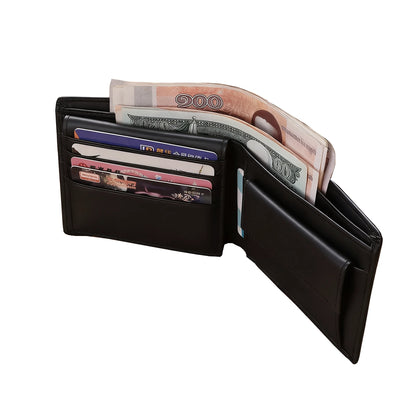 Men's leather wallet RFID Cowhide genuine leather wallet multi-function credit card holder Money bag Men's money clip