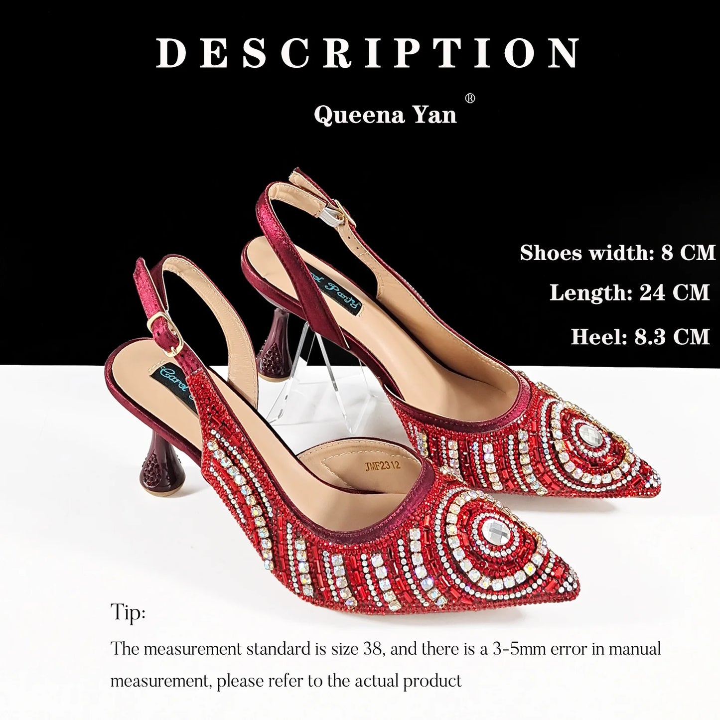 Nigerian Heel Party for Women Silver Color Shoes and Bag Set Rhinestone Handbag Italian Design Wedding INS 2025