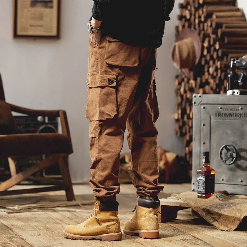 Joggers Cargo Pants Mens Casual Hip Hop Multi-Pocket Male Trousers Sweatpants Streetwear Techwear Tactical Khaki Pants BLW9106