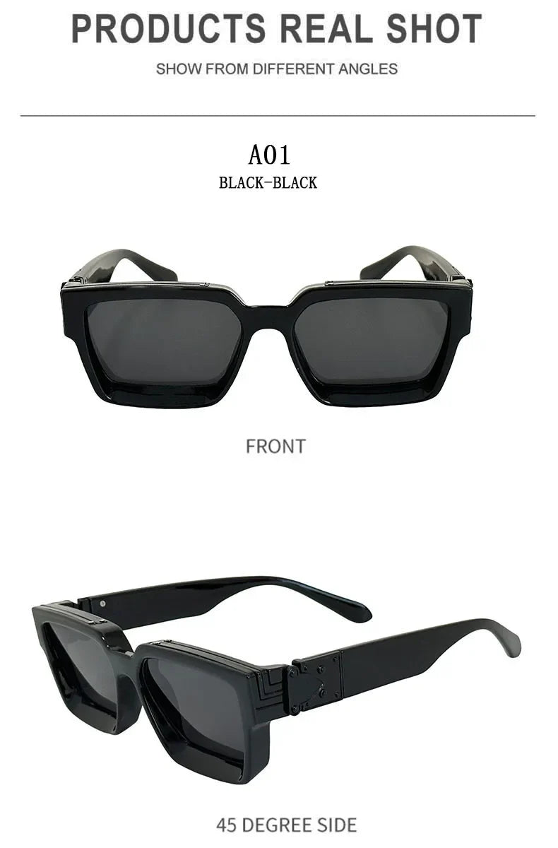 Millionaire Square Sunglasses For Men Retro Sunscreen Sunglasses Women Trendy And Fashionable Vintage Fashion Glasses Zonnebril