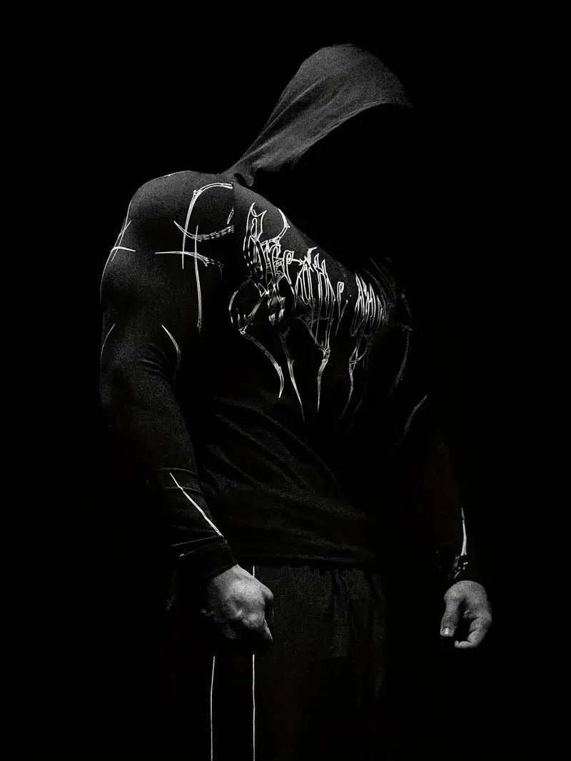 Men'S European Size Sports Fitness Pullover Sweatshirt，Hooded Bodysuit Half-Zip Quick-Dry Stretchy Long-Sleeve Sweatshirt。