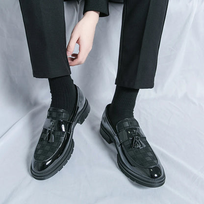 Leather Men Casual Black Tassel Loafers Handmade Soft Leisure Shoes Breathable Slip-On Comfortable for Drive Footwear Moccasins