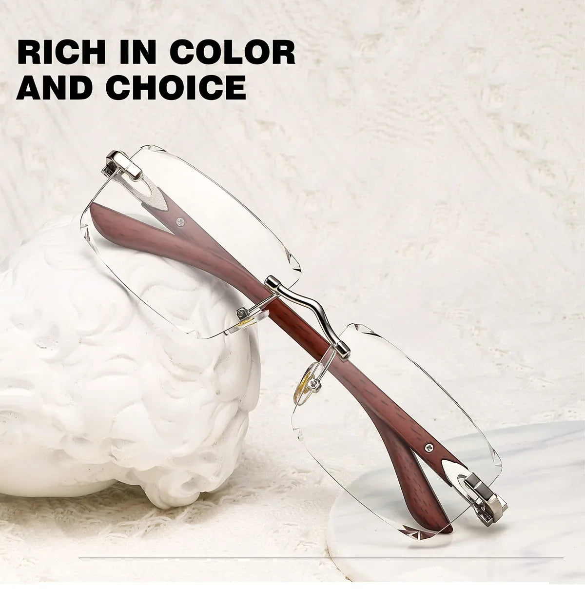 Photochromic Rimless Sunglasses Women Trendy Luxury Square Sunglass Men Vacation Sunscreen Fashion Glasses Gafas De Sol Hombre